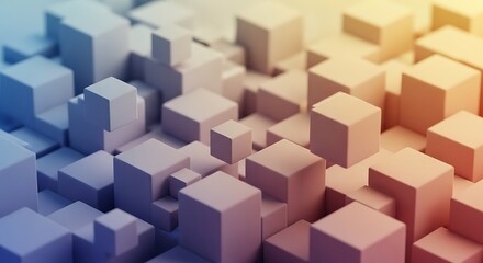 Obraz premium Abstract Cubes in Gradient Colors - Modern Geometric Composition.