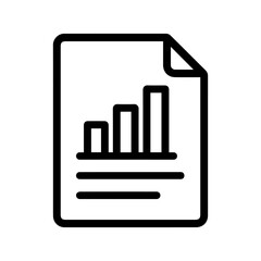 Business Report Document Icon, Data File Symbol for Analytics and Presentation.