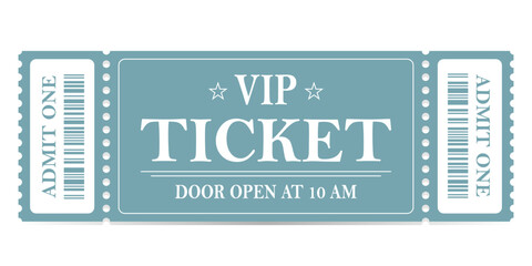 Realistic ticket admit for festivals, event, theater, concert, play.
