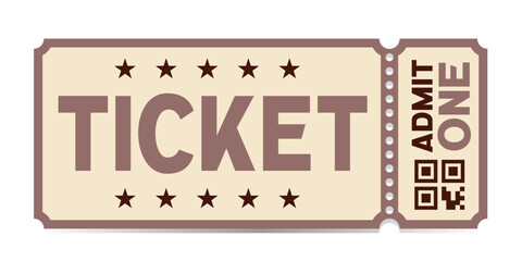 Realistic ticket admit for festivals, event, theater, concert, play.