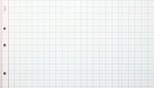 Paper sheet with square grid pattern. Blank page is perfect for tech design concepts or education. Squared grid mockup good as background for mathematics art. Graph paper for notes.