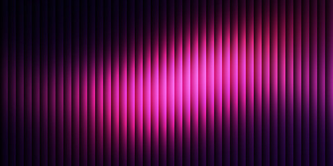 Pink and purple gradient background with glowing glass effect and vertical light lines. vertical ribbed glass effect. Modern futuristic style for fashion, banner, web design, digital wallpaper © Shahinur