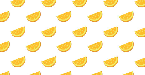 Panoramic pattern white background to orange slices - Vector illustration