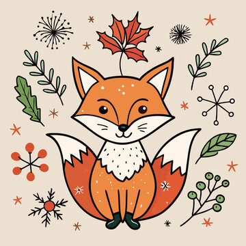 Winter Floral Line Art Vector Set | Minimal Botanical & Holiday Plant Outline Illustrations