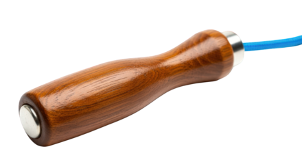 Wooden handle of jump rope isolated on transparent background