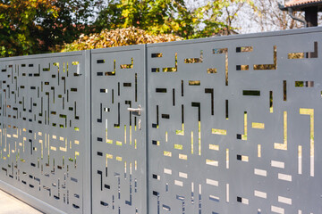Modern Perforated Metal Fence – Contemporary Outdoor Privacy Panel
