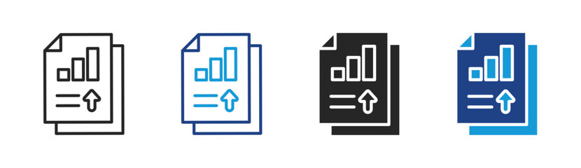 Report icon set multiple style collection