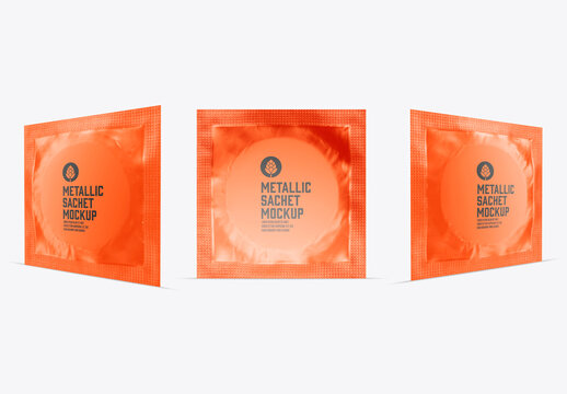 Metallic Sachet Mockup