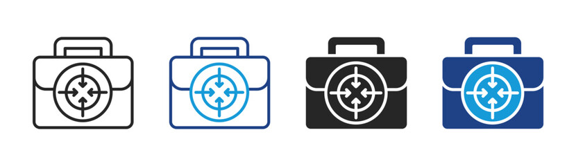 Obraz premium Business Target icon set multiple style collection
