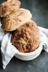 Crunchy bread rolls with cinnamon, salt, and butter