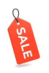"Red Sale Tag with White Text"