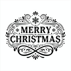 Elegant Merry Christmas Typography Design