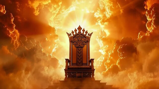 Fantastically beautiful throne of power of king or queen in throne room for coronation