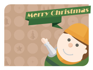 Cute round graphic A003 boy say merry christmas Show Christmas greetings vector illustration graphic EPS 10  © kmingww@yahoo.com.hk