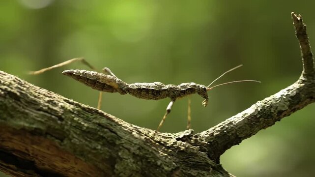 Stick Insect on Tree Branch, Camouflage Nature Wildlife