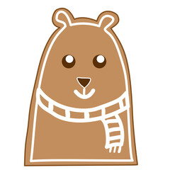 Gingerbread Bear Cookie. Vector illustration