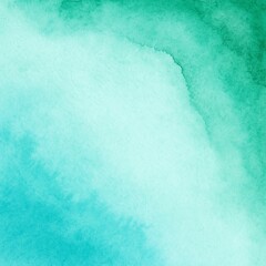 Abstract Aqua Turquoise Watercolor Background