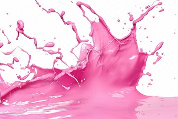 Bright Pink Paint Splatter Against a White Surface
