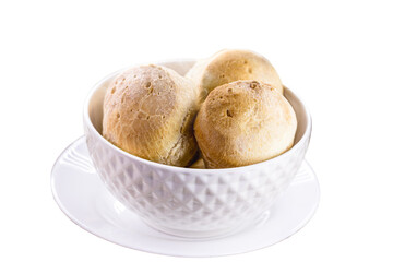 cheese bread, bread made with cheese, traditional from Brazil, in the interior of Minas Gerais, on a transparent white background
