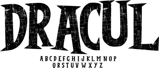 Dracul Gothic Horror Font – Distressed Vampire Display Typeface