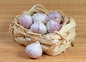 Soloknoblauch in einer Nahaufnahme