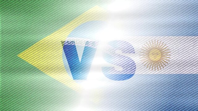Argentina vs Brazil Flags Waving Animation: South American Soccer Rivalry and International Relations