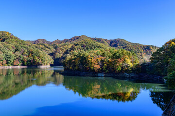 秋　宮城県の二ツ石ダム　
