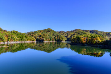 秋　宮城県の二ツ石ダム　
