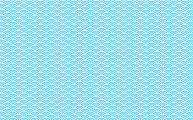 日本の伝統的な青海波を使ったシームレスな和風デザイン素材