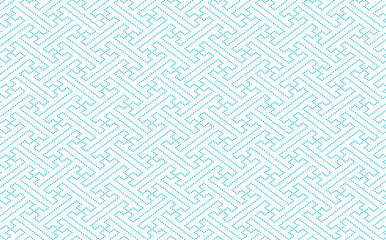 日本の伝統的な紋様素材。ドットの線でできた卍繋ぎ紋のシームレスな和風デザイン素材。