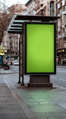 Blank green outdoor advertisement billboard