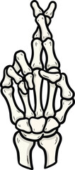 Fototapeta premium Skelton hand gesture Crossed fingers (luck)