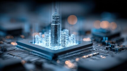 Digital Cityscape Integrated on a Microchip: Conceptual Representation of Smart Technology and Urban Innovation