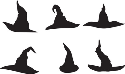 Collection of Black Witch Hat Silhouettes