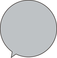 黒縁の正円のふきだし。テキストスペースは濃いグレー。シンプルで使いやすい。