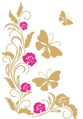 Elegant Butterfly and Floral T-shirt Design