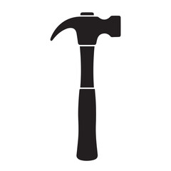 Hammer with nail isolated on white background tool for construction and carpentry work