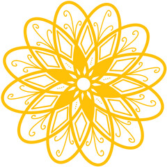 Yellow Mandala Decorative Pattern Vector Design