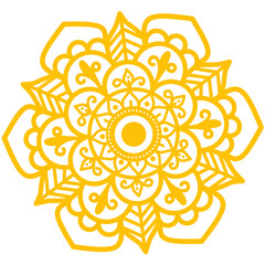 Yellow Mandala Decorative Pattern Vector Design