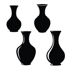 Colorful vector illustration of a decorative flower vase with ceramic and glass elements