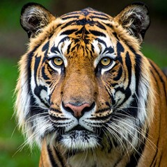 Fototapeta premium Close-up of a tiger face with stunning details and vibrant colors
