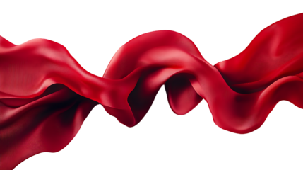 PNG of Crimson Fabric Flow  Dynamic Red Cloth Wave Background on Transparent Background