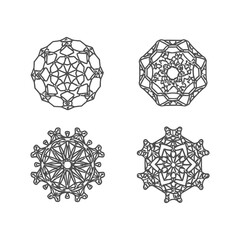 Intricate geometric patterns showcasing diverse designs and symmetry, ideal for graphic resources