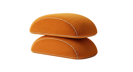 Obraz premium Orange soft bread or bun slices stack — fresh bakery loaf texture stock photo