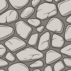 Rounded Stone Blocks Wall Seamless Pattern Texture Design Exterior Vector Tiling Graphic Background Pavement Art