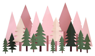 Obraz premium PNG Forest paper art creativity.