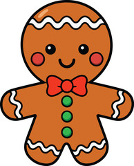Gingerbread Man Cookie Illustration