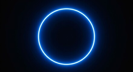 Neon blue circle glow abstract background design illustration art