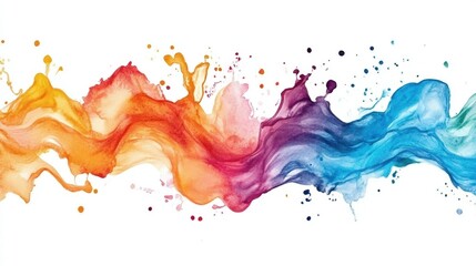 Fototapeta premium A vibrant splash of colors, blending harmoniously from warm oranges and reds to cool blues, creating a dynamic and artistic visual flow.