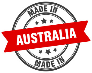 Made in Australia round sign. Made in Australia stamp.